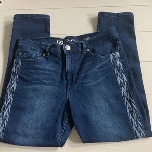 DG2 Embroidered Straight Leg Jeans